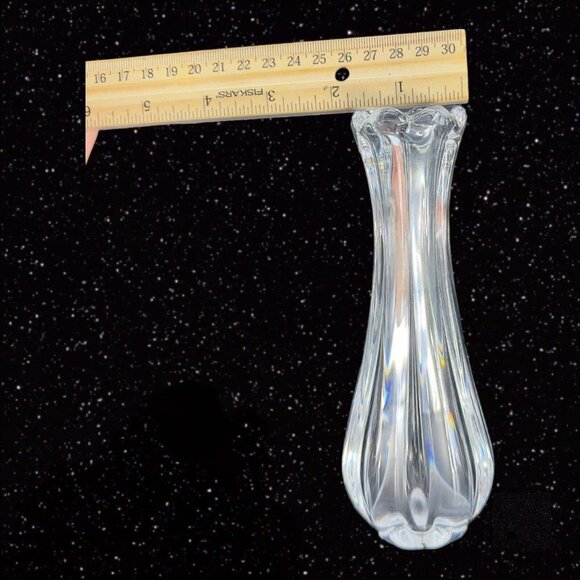 Vintage Orrefors Clear Glass Crystal Vase Hand Made In Sweden Flower Shaped 7.5" - Picture 10 of 13